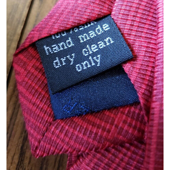 Bijoux Terner Red Solid Stitched 3" x 62" Long Silk Necktie Tie - Picture 6 of 7